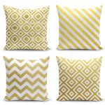 Pembe Zemin Soft Zigzag 4'lü Yastık Kırlent Kılıf Seti Realhomes