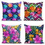 Renkli Sokak 4'lü Yastık Kırlent Kılıf Seti Realhomes