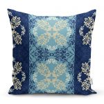 - realhomescomtr-K3609 - Realhomes Realhomes Mavi Etnik Desen Dijital Baskılı Modern Yastık Kırlent Kılıfı Realhomes