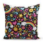 - realhomescomtr-K3624 - Realhomes Realhomes Gökkuşağı Motifli Özel tasarım Dijital Baskılı Yastık Kırlent Kılıfı Realhomes