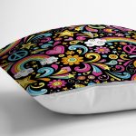 - realhomescomtr-K3624-2 - Realhomes Realhomes Gökkuşağı Motifli Özel tasarım Dijital Baskılı Yastık Kırlent Kılıfı Realhomes