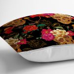 - realhomescomtr-K3647-2 - Realhomes Realhomes Kuru Kafa ve Çiçekler Dijtal Baskılı Modern Yastık Kırlent Kılıfı Realhomes