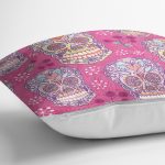 - realhomescomtr-K3682-2 - Realhomes Realhomes Pembe Zeminli Kurukafa Dijital Baskılı Yastık Kırlent Kılıfı Realhomes