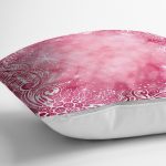 - realhomescomtr-K3685-2 - Realhomes Realhomes Pembe Zeminli Dijital Baskılı Modern Yastık Kırlent Kılıfı Realhomes