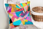 Realhomes Renkli Üçgenler Dijital Baskılı Modern Yastık Kırlent Kılıfı Realhomes