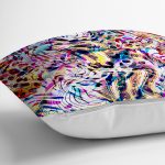 Realhomes Renkli Leopar Desenli Dijtal Baskılı Modern Yastık Kırlent Kılıfı Realhomes