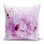 - realhomescomtr-K3709 - Realhomes  Realhomes Beyaz Zeminde Pembe Çiçekler Dijital Baskılı Modern Yastık Kırlent Kılıfı Realhomes