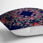 - realhomescomtr-K3723-2 - Realhomes Realhomes Lacivert Zeminli Etnik Motifler Dijital Baskılı Modern Yastık Kırlent Kılıfı Realhomes