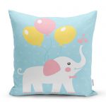 Mint Yeşili Fil Motifli Dekoratif Çocuk Odası Yastık Kırlent Kılıfı Realhomes