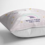 - realhomescomtr-K4327-1 - Realhomes Unicorn Özerl Tasarımlı At Motifli Çocuk Odası Yastık Kırlent Kılıfı Realhomes