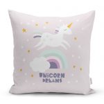 - realhomescomtr-K4327 - Realhomes Unicorn Özerl Tasarımlı At Motifli Çocuk Odası Yastık Kırlent Kılıfı Realhomes