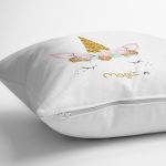 - realhomescomtr-K4328-1 - Realhomes Beyaz Zeminde Magic Unicorn Tasarımlı Çocuk Odası Yastık Kırlent Kılıfı Realhomes