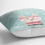 - realhomescomtr-K4355-1 - Realhomes Christmas Ayıcık Desenli Özel Tasarım Çocuk Odası Yastık Kırlent Kılıfı Realhomes