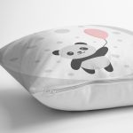 - realhomescomtr-K4359-1 - Realhomes Sevimli Panda Tasarımlı Dijital Baskılı Çocuk Odası Yastık Kırlent Kılıfı Realhomes