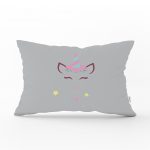 - Dik-4305 - Realhomes Gri Zeminde Unicorn Desenli Çocuk Odası Dikdörtgen Yastık Kılıfı Realhomes