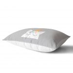 - Dik-4315-1 - Realhomes Gri Zeminde Unicorn Desenli Dekoratif Çocuk Odası Dikdörtgen Yastık Kılıfı Realhomes