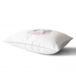 - Dik-4324-1 - Realhomes Beyaz Zeminde Unicorn At ve Yıldızlar Çocuk Odası Dikdörtgen Yastık Kılıfı Realhomes