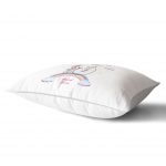 - Dik-4340-1 - Realhomes Beyaz Zeminde Bisiklet ve Unicorn Tasarımlı Çocuk Odası Dikdörtgen Yastık Kılıfı Realhomes