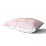 - Dik-4342-1 - Realhomes Pembe Zeminde Baby Shower Tasarımlı Çocuk Odası Dikdörtgen Yastık Kılıfı Realhomes