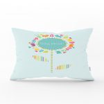 Mint Yeşili Baby Shower Tasarımlı Çocuk Odası Dikdörtgen Yastık Kılıfı Realhomes