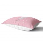 - Dik-4347-1 - Realhomes Pembe Zeminde Fil ve Baby Shower Tasarımlı Çocuk Odası Dikdörtgen Yastık Kılıfı Realhomes