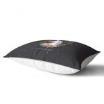 - Dik-4348-1 - Realhomes Siyah Zeminde Unicorn At Desenli Çocuk Odası Dikdörtgen Yastık Kılıfı Realhomes