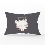 - Dik-4350 - Realhomes Perfect Day Sevimli Kedicik Desenli Çocuk Odası Dikdörtgen Yastık Kılıfı Realhomes