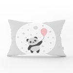 - Dik-4359 - Realhomes Sevimli Panda Tasarımlı Dijital Baskılı Çocuk Odası Dikdörtgen Yastık Kılıfı Realhomes