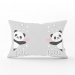 - Dik-4360 - Realhomes Sevimli Panda Özel Tasarımlı Çocuk Odası Dikdörtgen Yastık Kılıfı Realhomes