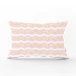 - Dik-4361 - Realhomes Pembe Altın Varaklı Çizgi Motifli Çocuk Odası Dikdörtgen Yastık Kılıfı Realhomes