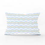 - Dik-4363 - Realhomes Mavi Altın Varaklı Çizgi Motifli Çocuk Odası Dikdörtgen Yastık Kılıfı Realhomes