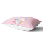 - Dik-4369-1 - Realhomes Pembe Zeminde Unicorn Tasarımlı Çocuk Odası Dikdörtgen Yastık Kılıfı Realhomes