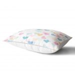 - Dik-4371-1 - Realhomes Beyaz Zeminde Rengarenk Kalpler Çocuk Odası Dikdörtgen Yastık Kılıfı Realhomes