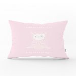 Gri Zeminde Baykuş Özel Tasarımlı Bebek Odası Dikdörtgen Yastık Kılıfı Realhomes