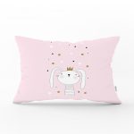 - Dik-4385 - Realhomes Renkli Puanlı Kedicik Desenli Bebek Odası Dikdörtgen Yastık Kılıfı Realhomes