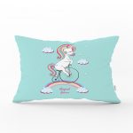 - Dik-4389 - Realhomes Pembe Zeminde Its Girl Tavşan Tasarımlı Bebek Odası Dikdörtgen Yastık Kılıfı Realhomes