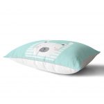 Gri Zeminde Şemsiye ve Sevimli Ayıcıklar Motifli Bebek Odası Dikdörtgen Yastık Kılıfı Realhomes