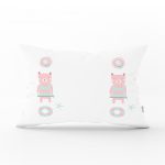 - Dik-4401 - Realhomes Pembe Zeminde Renkli Şemsiyeler Bebek Odası Dikdörtgen Yastık Kılıfı Realhomes