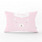 - Dik-4405 - Realhomes Gri Zeminde Deniz ve Ayıcık Desenli Bebek Odası Dikdörtgen Yastık Kılıfı Realhomes