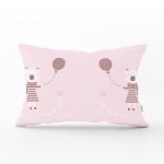 Yeşil Zeminde Bulut ve Ayıcık Tasarımlı Bebek Odası Dikdörtgen Yastık Kılıfı Realhomes