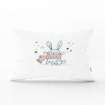 - Dik-4423 - Realhomes Pembe Zeminde Unicorn Motifli Bebek Odası Dikdörtgen Yastık Kılıfı Realhomes