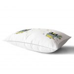 - Dik-4429-1 - Realhomes Pembe Zeminde Kardan adam Çizim Desenli Bebek Odası Dikdörtgen Yastık Kılıfı Realhomes