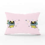 Beyaz Zeminde Atkılı Baykuş Desenli Bebek Odası Dikdörtgen Yastık Kılıfı Realhomes