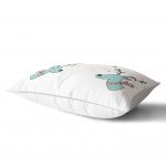 - Dik-4432-1 - Realhomes Gri Zeminde Atkılı Baykuş Desenli Bebek Odası Dikdörtgen Yastık Kılıfı Realhomes