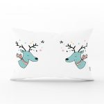 - Dik-4432 - Realhomes Gri Zeminde Atkılı Baykuş Desenli Bebek Odası Dikdörtgen Yastık Kılıfı Realhomes