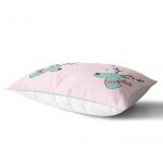 Gri Zeminde Mavi Geyik Çizimli Bebek Odası Dikdörtgen Yastık Kılıfı Realhomes