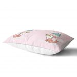 Beyaz Zeminde Sevimli Tilki Desenli Bebek Odası Dikdörtgen Yastık Kılıfı Realhomes