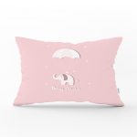 - Dik-4438 - Realhomes Gri Zeminde Sevimli Tilki Desenli Bebek Odası Dikdörtgen Yastık Kılıfı Realhomes