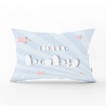 - Dik-4440 - Realhomes Gri Zeminde Uçan Fil Desenli Bebek Odası Dikdörtgen Yastık Kılıfı Realhomes