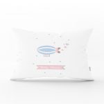 Pembe Zeminde Helikopter Tasarımlı Bebek Odası Dikdörtgen Yastık Kılıfı Realhomes